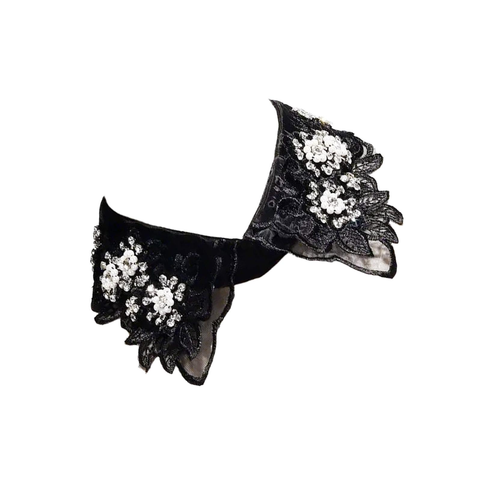 Fashionable Women s Lace Detachable Collar Embroidery Floral Beaded Lapel Ruffled Stand False Collar Dress Accessory чорний
Fashionable Women s Lace Detachable Collar Embroidery Floral Beaded Lapel Ruffled Stand False Collar Dress Accessory чорний