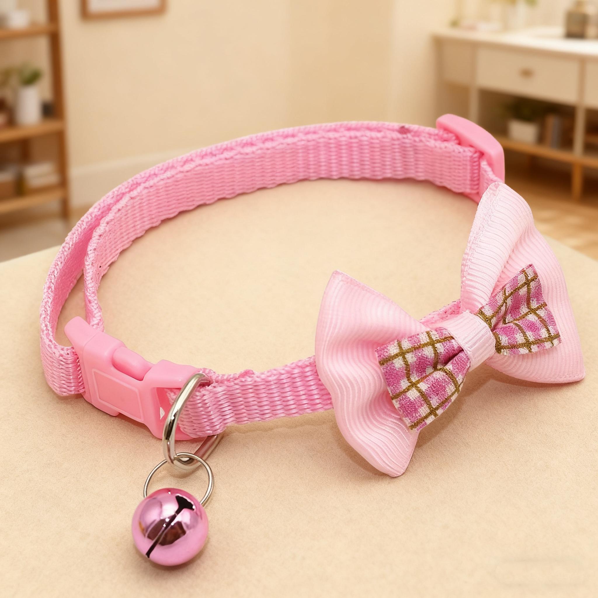 Cute colorful cat collar dog bell collar plaid bow bell collar adjustable pet bell collar рожевий
Cute colorful cat collar dog bell collar plaid bow bell collar adjustable pet bell collar рожевий