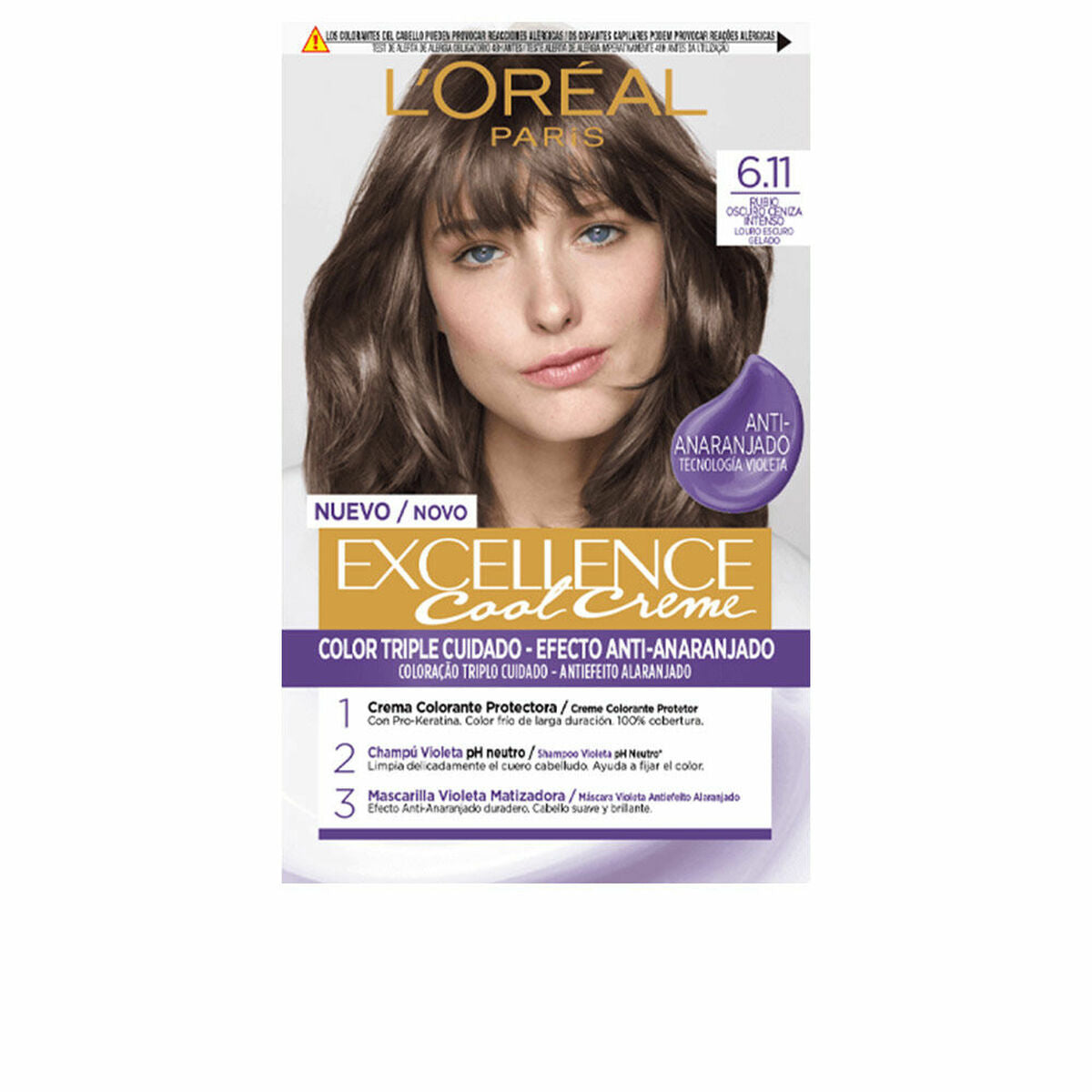 Permanent Cream Color L Oreal Make Up Excellence Cool Creme 6.11-rubio oscuro ceniza
Permanent Cream Color L Oreal Make Up Excellence Cool Creme 6.11-rubio oscuro ceniza