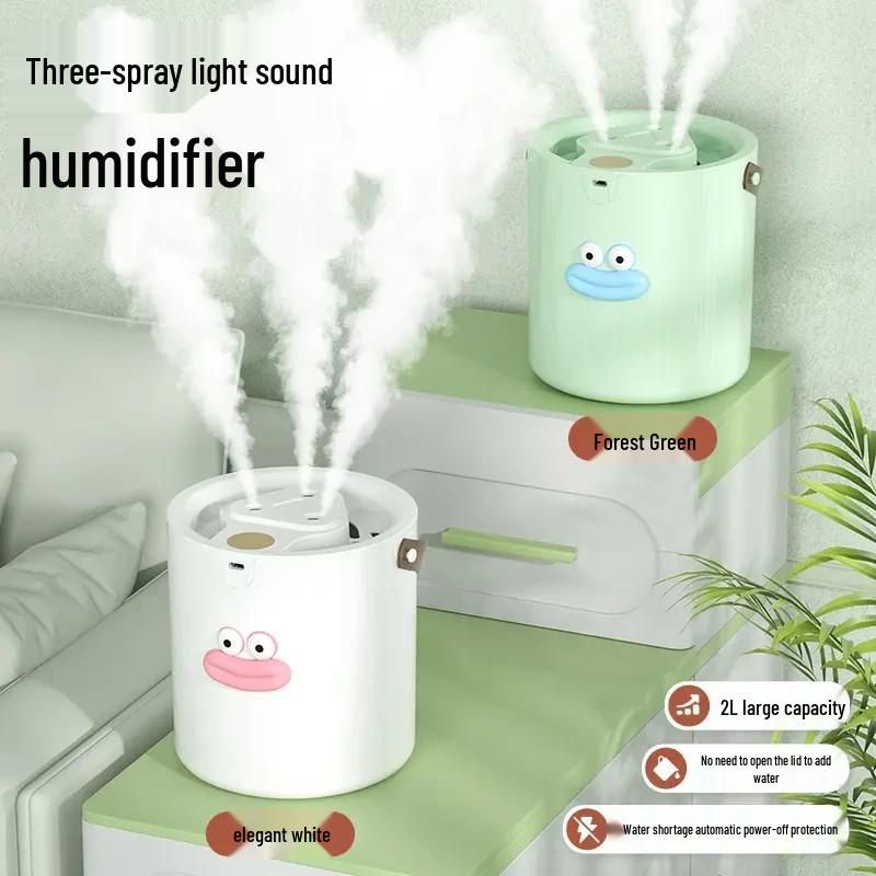 Silent Cartoon Air Humidifier with Three Nozzles, Large Mist, Aromatherapy, Night Light, and Auto Shut-off White - Large Mist Volume, Three Nozzles, 1 Pack
Silent Cartoon Air Humidifier with Three Nozzles, Large Mist, Aromatherapy, Night Light, and Auto Shut-off White - Large Mist Volume, Three Nozzles, 1 Pack