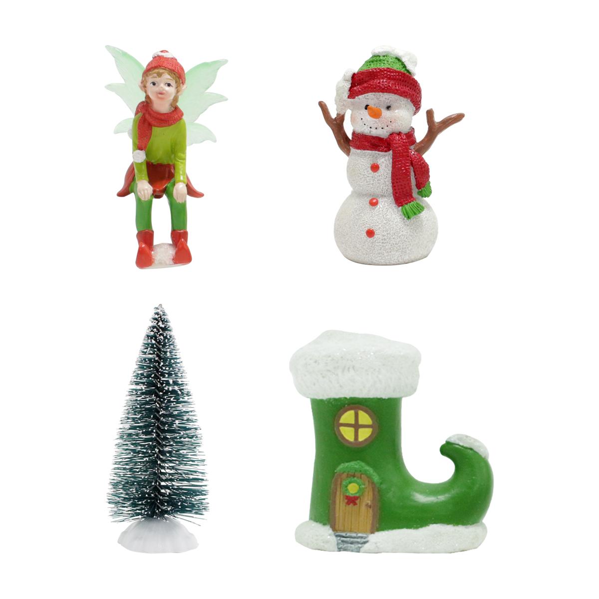 4-piece set of Christmas decorations, Christmas tree, snowman, Christmas boots, snow elves, joyful Christmas atmosphere decorati
4-piece set of Christmas decorations, Christmas tree, snowman, Christmas boots, snow elves, joyful Christmas atmosphere decorati