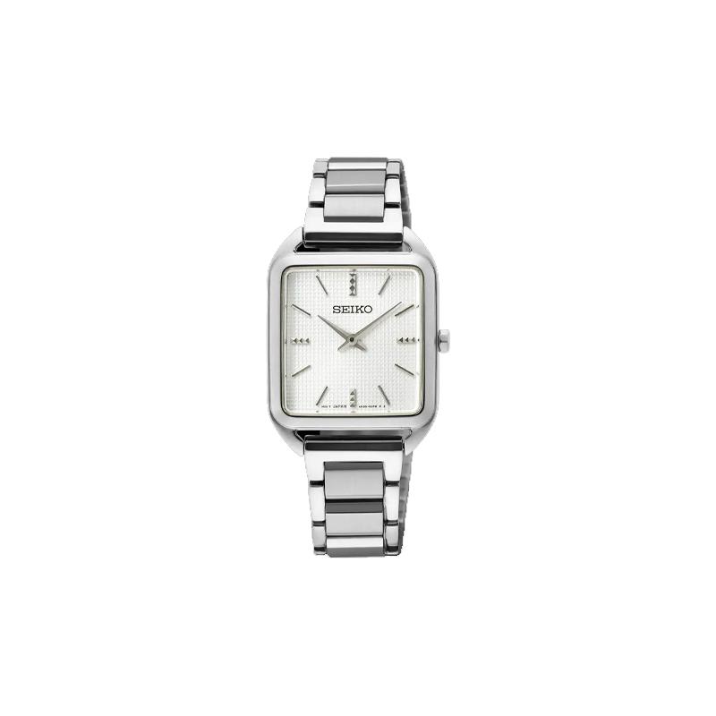 SEIKO 50 meters waterproof Quartz Steel Strap 27*26mm women s watch white dial SWR073P
SEIKO 50 meters waterproof Quartz Steel Strap 27*26mm women s watch white dial SWR073P