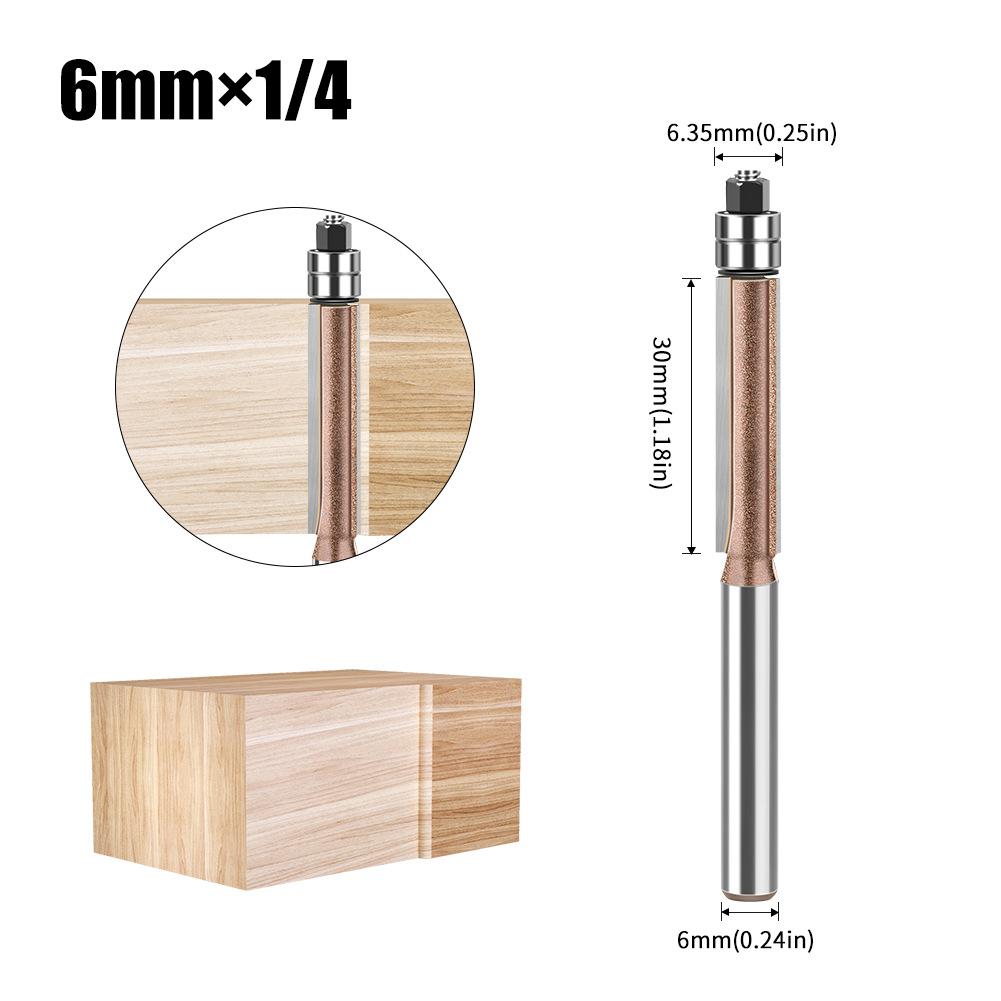 1/4 Carbide Flush Trim Bit - Dual Bearing, Professional Woodworking Router Bit 6x1-4
1/4 Carbide Flush Trim Bit - Dual Bearing, Professional Woodworking Router Bit 6x1-4