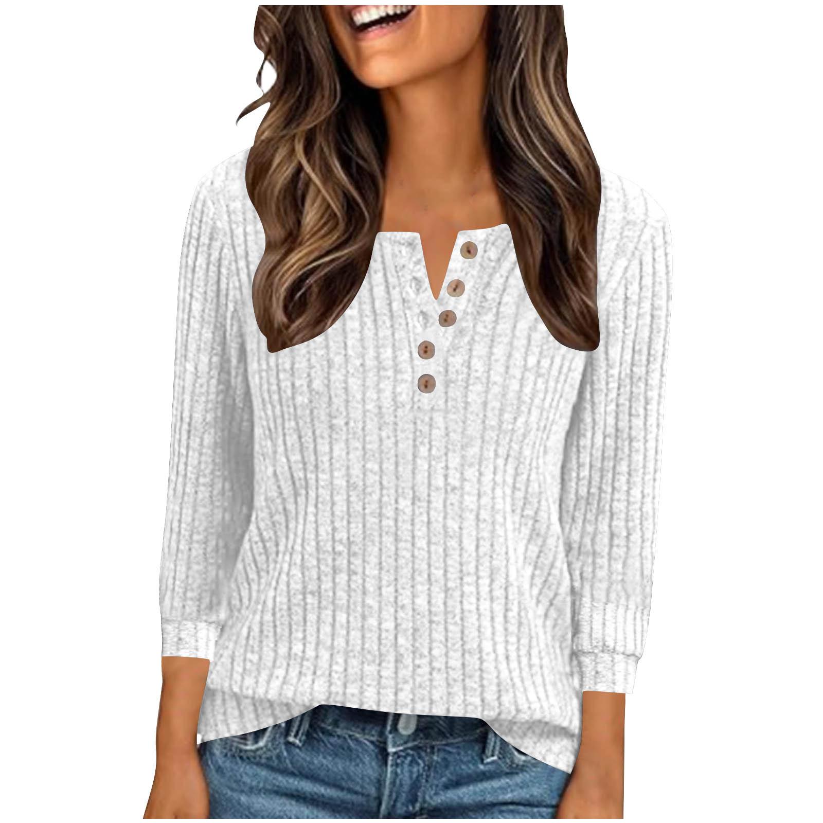 Women s Fashion Casual Button-Up V-Neck Knit Loose-Fit Three-Quarter Sleeve Top XL білий
Women s Fashion Casual Button-Up V-Neck Knit Loose-Fit Three-Quarter Sleeve Top XL білий