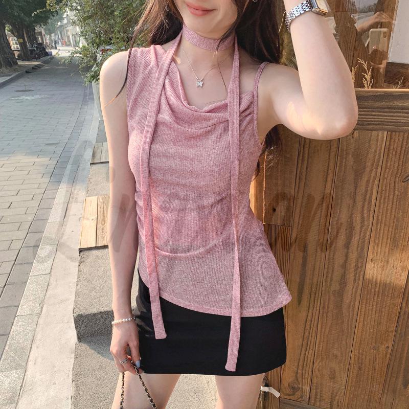 Halter Neck Irregular Ruched Camisole with Flowing Ribbon for Women - Summer Style XL рожевий
Halter Neck Irregular Ruched Camisole with Flowing Ribbon for Women - Summer Style XL рожевий