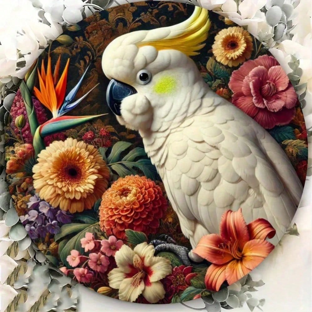 Vintage Floral Cockatoo Round Metal Sign, 8x8 Inch Wall Art Decor for Living Room Bedroom Office, Halloween Home Decoration 20x20
Vintage Floral Cockatoo Round Metal Sign, 8x8 Inch Wall Art Decor for Living Room Bedroom Office, Halloween Home Decoration 20x20
