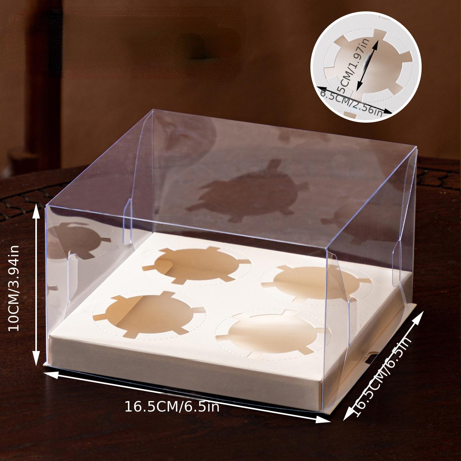 10 шт. 4/6 шт. коробка для кексов, прозрачная упаковочная коробка для десерта, маленькая упаковочная коробка для чашек, чашки для кексов 4-caivty