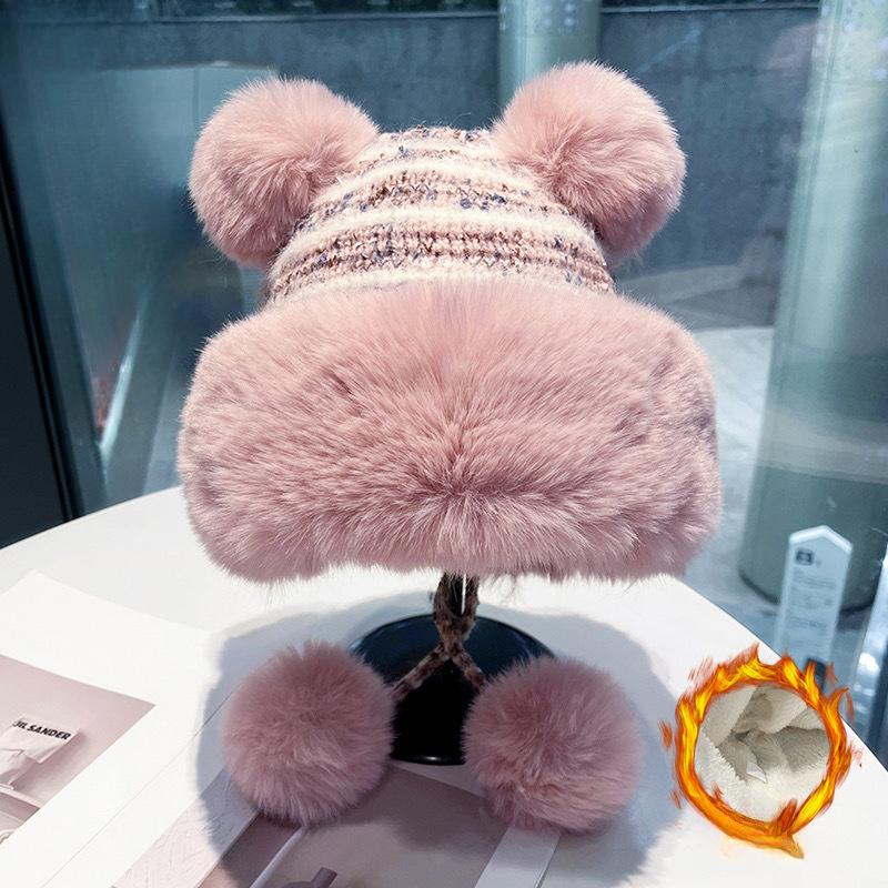 Cute Bear Wool Ball Plush Hat for Women In Autumn and Winter Thickened Warm Knitted Lei Feng Hat for Students Cold Protection Ear Protection Hat M(56-58cm)
Cute Bear Wool Ball Plush Hat for Women In Autumn and Winter Thickened Warm Knitted Lei Feng Hat for Students Cold Protection Ear Protection Hat M(56-58cm)