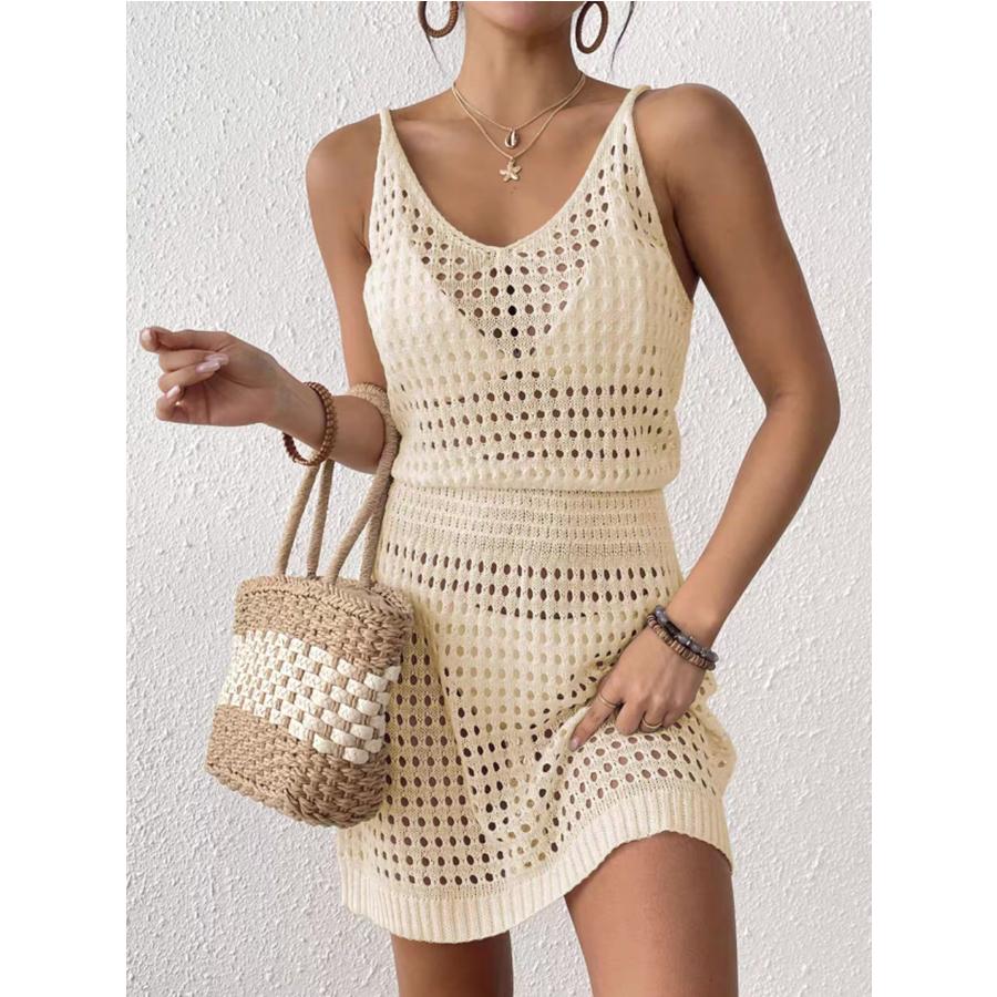 Women s Knitted Sweaters See Through Casual Slim Sling Dresses Summer Beach Mini Dress Lady Sexy Deep V Hollow Out Mesh Pullover One Size
Women s Knitted Sweaters See Through Casual Slim Sling Dresses Summer Beach Mini Dress Lady Sexy Deep V Hollow Out Mesh Pullover One Size