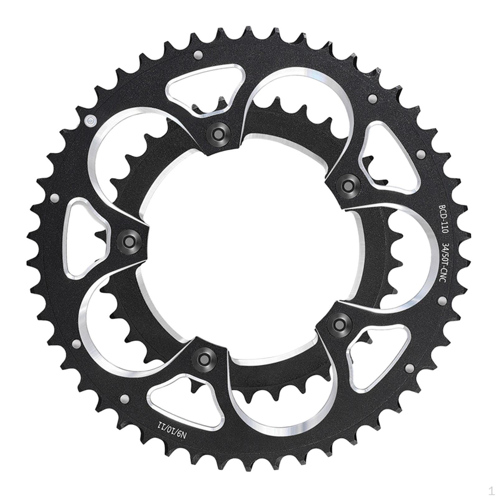 Зірочка для шосейного велосипеда 110 мм BCD 34T 50T, алюмінієва, оброблена на ЧПК, підходить для 8-швидкісних ланцюгів чорний
Зірочка для шосейного велосипеда 110 мм BCD 34T 50T, алюмінієва, оброблена на ЧПК, підходить для 8-швидкісних ланцюгів чорний