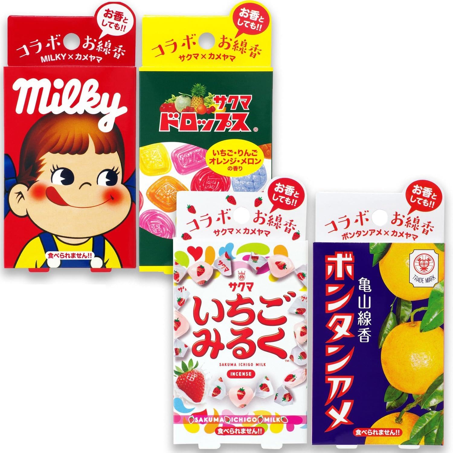 Kameyama Collaboration Incense R Assortment Set Bontan Sakuma 30g Short Type 70mm (Strawberry Milk, Milky, Ame, Drops) Approx. each, Approx.
Kameyama Collaboration Incense R Assortment Set Bontan Sakuma 30g Short Type 70mm (Strawberry Milk, Milky, Ame, Drops) Approx. each, Approx.