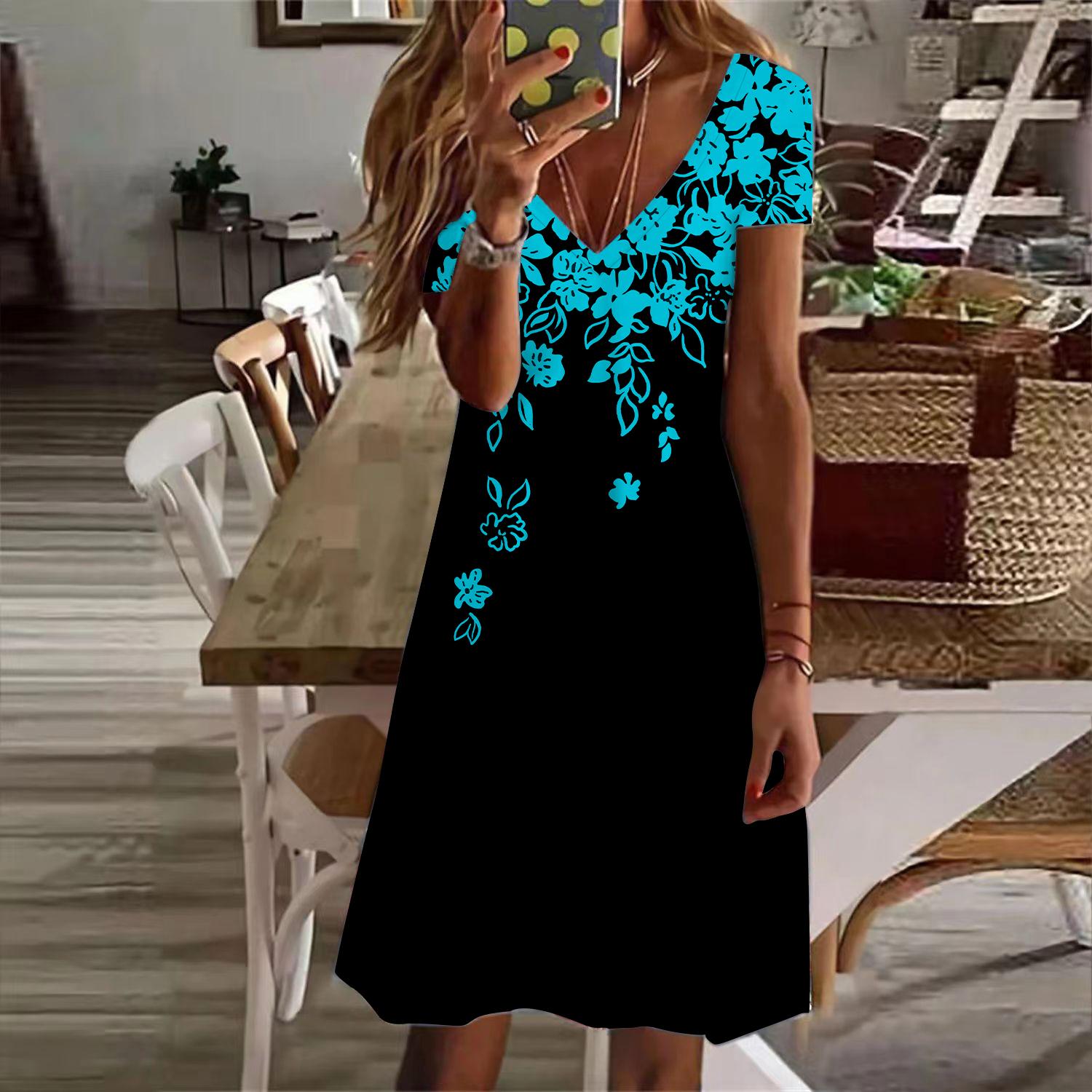 Летняя мода женские V-образный вырез короткий рукав цветочный принт платье сексуальные короткие юбки платья 8XL серый
Летняя мода женские V-образный вырез короткий рукав цветочный принт платье сексуальные короткие юбки платья 8XL серый