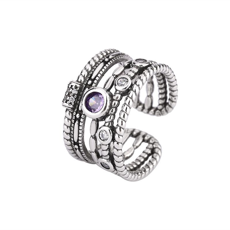 European and American Retro Multi-layer Purple Diamond Zircon Ring Devil s Eye Mickey Fashion Twist Cute Open Ring opening adjustable
European and American Retro Multi-layer Purple Diamond Zircon Ring Devil s Eye Mickey Fashion Twist Cute Open Ring opening adjustable