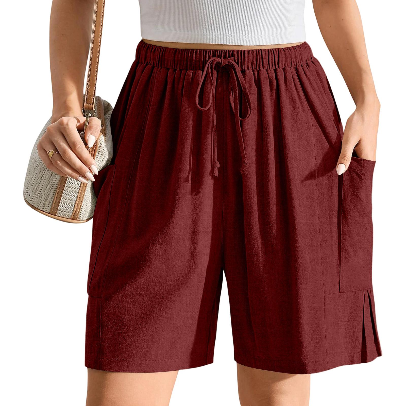 Women s Loose Casual Linen Shorts Folded Pocket Drawstring Shorts L винний
Women s Loose Casual Linen Shorts Folded Pocket Drawstring Shorts L винний