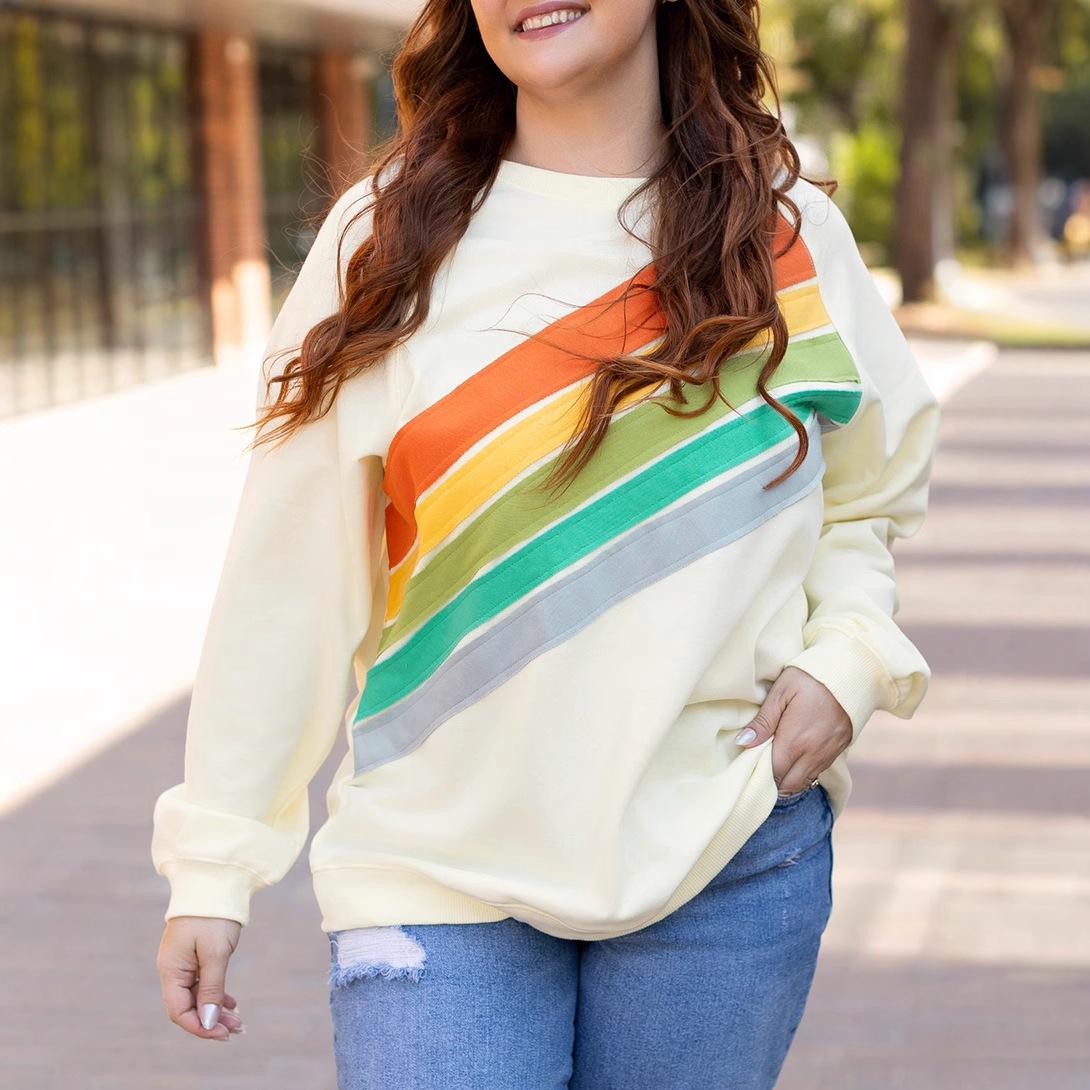 Shiying Women s Plus Size Striped Color Block Pullover Sweatshirt - Casual Loose Fit, Round Neck for Autumn & Winter 2XL
Shiying Women s Plus Size Striped Color Block Pullover Sweatshirt - Casual Loose Fit, Round Neck for Autumn & Winter 2XL