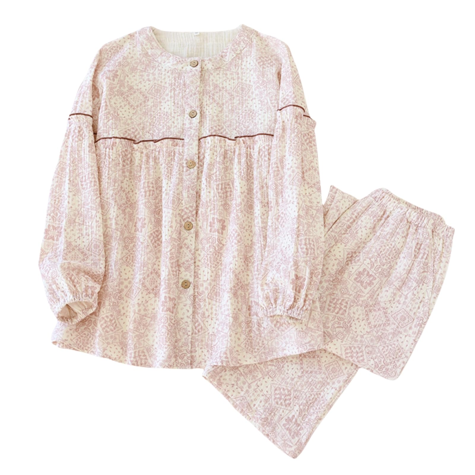 GDenFrog Double Gauze Long Stand Kaleidoscope Top and Bottom Yellow Women s Pajamas, Loungewear, Sleeves, 100% Cotton, Collar, Pattern, Ruffled, Set, розовый
GDenFrog Double Gauze Long Stand Kaleidoscope Top and Bottom Yellow Women s Pajamas, Loungewear, Sleeves, 100% Cotton, Collar, Pattern, Ruffled, Set, розовый