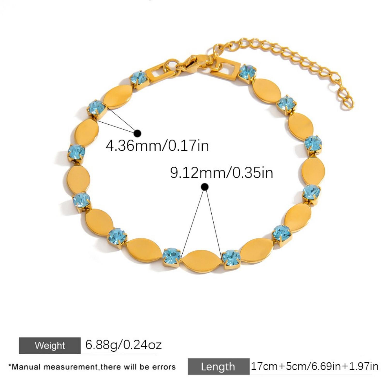1 Piece Stylish Exquisite 18K Gold Plated 304 Stainless Steel & Cubic Zirconia Bracelets For Women Gift 17cm(6.7 ) long
1 Piece Stylish Exquisite 18K Gold Plated 304 Stainless Steel & Cubic Zirconia Bracelets For Women Gift 17cm(6.7 ) long