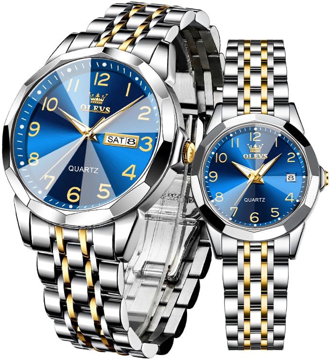 OLEVS Pair Watch Popular Pair Watch Quartz Stylish Stainless Steel Waterproof Date Luminous Analog Easy to Read Dial White Present couple watch2)
OLEVS Pair Watch Popular Pair Watch Quartz Stylish Stainless Steel Waterproof Date Luminous Analog Easy to Read Dial White Present couple watch2)