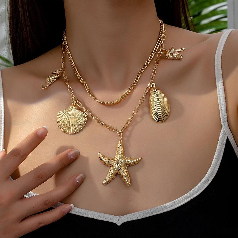 Exaggerated Hippocampus Starfish Shell Pendant Choker Necklace For Women Girls Vacation Necklace Jewelry Accessories
Exaggerated Hippocampus Starfish Shell Pendant Choker Necklace For Women Girls Vacation Necklace Jewelry Accessories