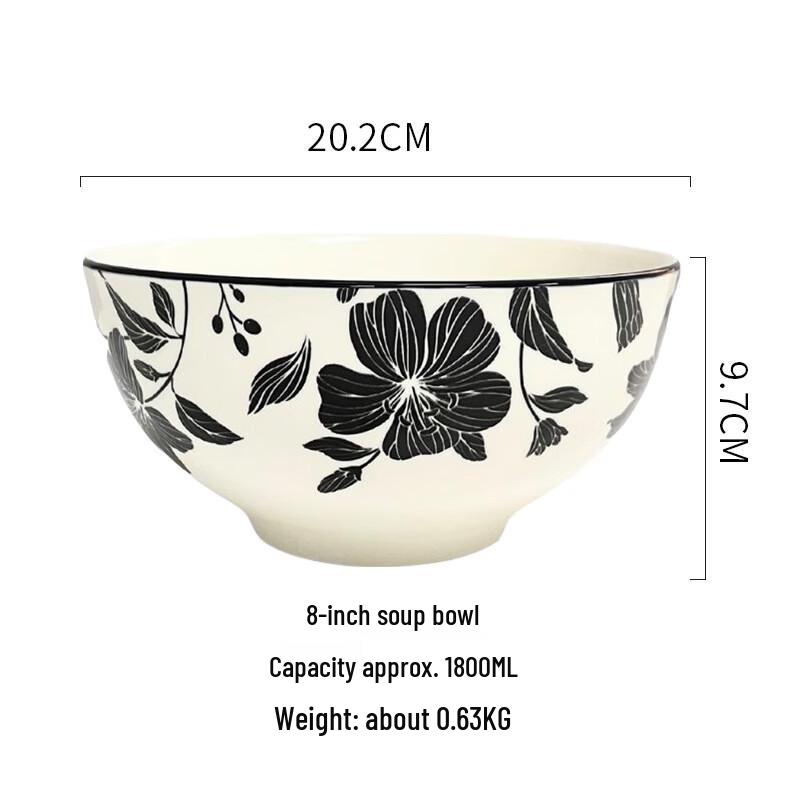 8-inch Retro Lily Ceramic Soup Bowl
8-inch Retro Lily Ceramic Soup Bowl