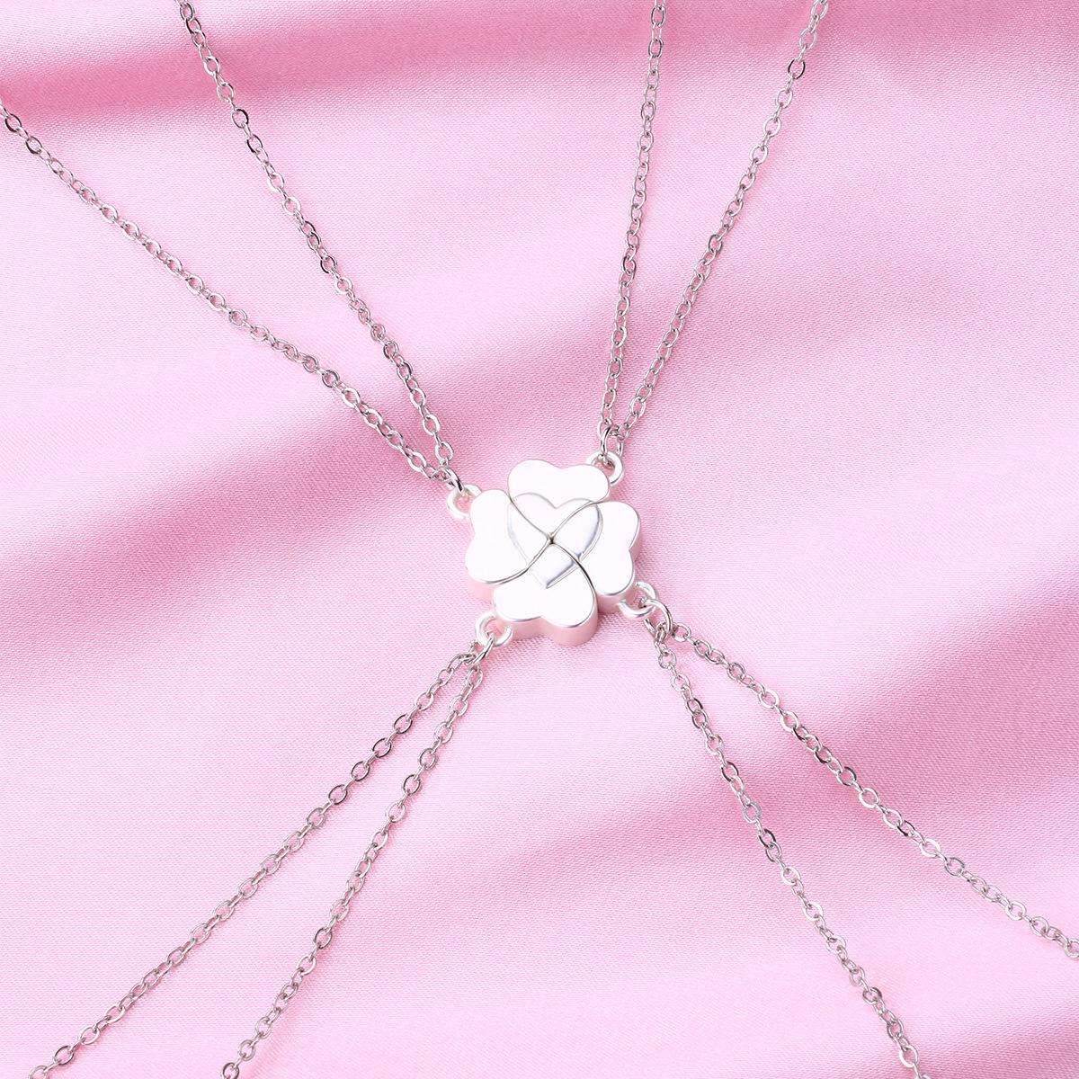 Elviragirl 4Pcs/Set Four Leaf Clover Stitching Magnet Stone Necklace for Kids Girls Fashion Friendship Gifts срібний
Elviragirl 4Pcs/Set Four Leaf Clover Stitching Magnet Stone Necklace for Kids Girls Fashion Friendship Gifts срібний