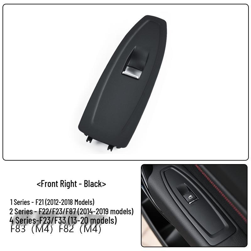 Compatible with BMW 4 Series and 1/2 Series Coupe F32: Window Lifter Switch Cover Trim Panel.
Compatible with BMW 4 Series and 1/2 Series Coupe F32: Window Lifter Switch Cover Trim Panel.