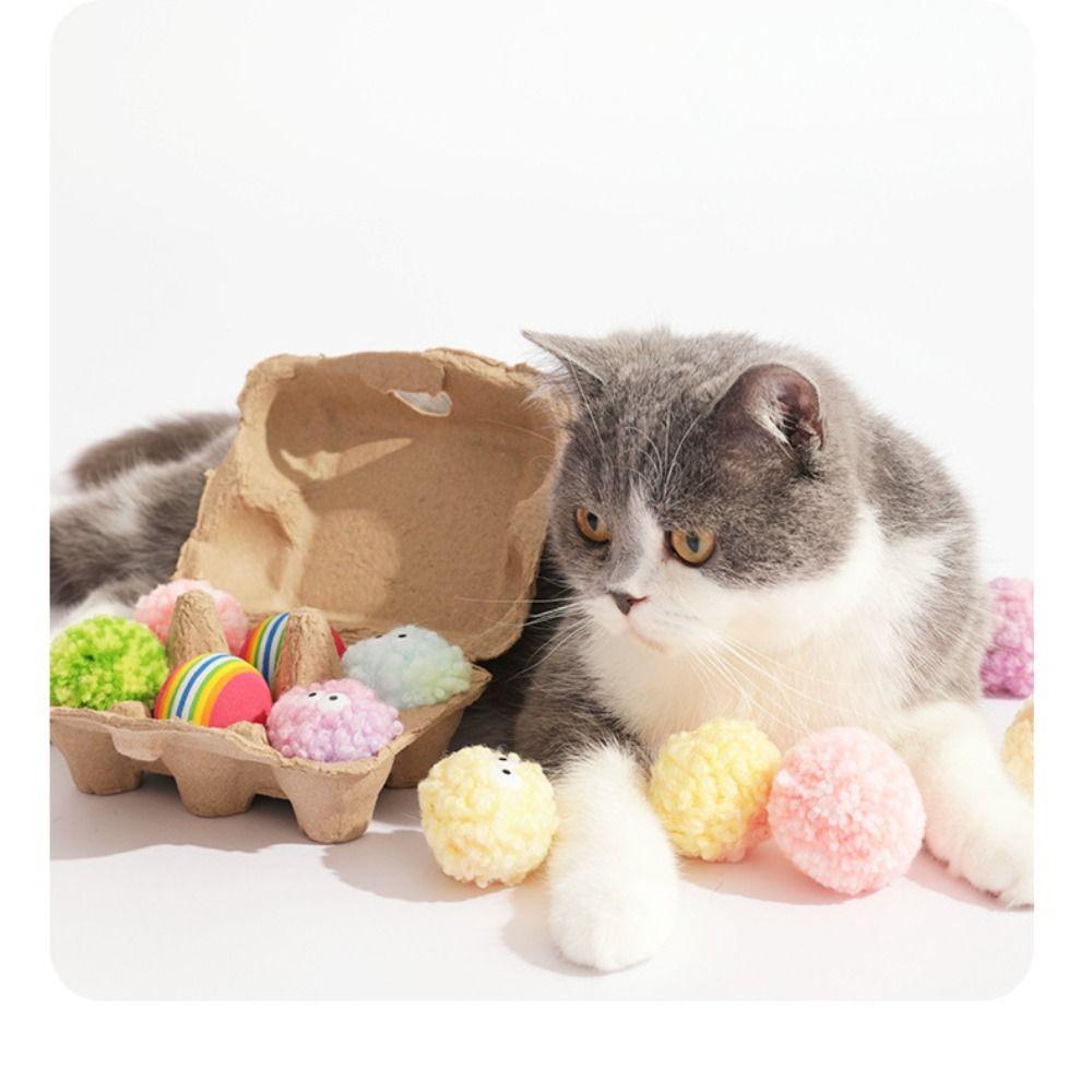 6Pcs/Set Interactive Cat Pom Pom Balls Colorful Fuzzy Balls Cute Cat Ball Toys Kitten Chasing Toys
6Pcs/Set Interactive Cat Pom Pom Balls Colorful Fuzzy Balls Cute Cat Ball Toys Kitten Chasing Toys