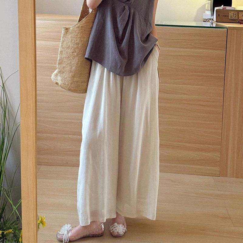Chao Recommends! Tencel Linen Casual Pants for Women, 2025 New Style, High-Waisted, Drapey, Slimming, Cool-Feeling, Cropped Wide-Leg Pants Beige S
Chao Recommends! Tencel Linen Casual Pants for Women, 2025 New Style, High-Waisted, Drapey, Slimming, Cool-Feeling, Cropped Wide-Leg Pants Beige S