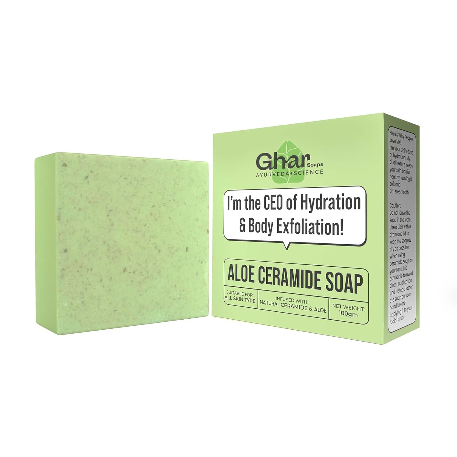 Ghar Soaps Natural Ceramide Soap With Aloe Vera For Deep Hydration Nourishing Cleanse Gentle Exfoliating Bar 100 g
Ghar Soaps Natural Ceramide Soap With Aloe Vera For Deep Hydration Nourishing Cleanse Gentle Exfoliating Bar 100 g