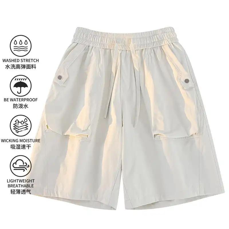 Mens Solid Color Elastic Waist Cargo Shorts M
Mens Solid Color Elastic Waist Cargo Shorts M