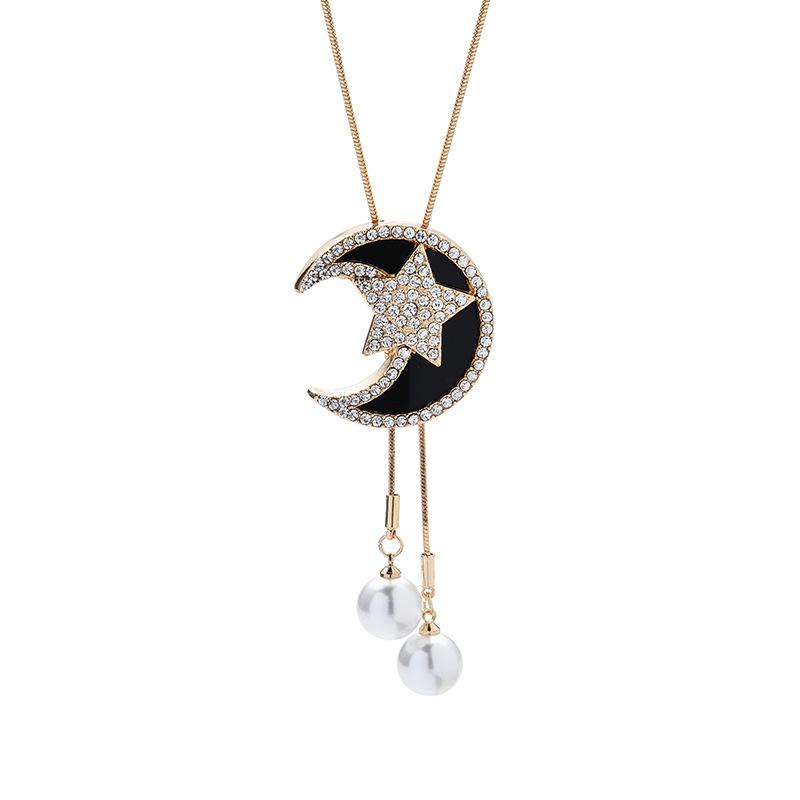 Gold Rose Elegant And Platinum Long Necklace With Cosmic Star And Charm Moon золотий
Gold Rose Elegant And Platinum Long Necklace With Cosmic Star And Charm Moon золотий