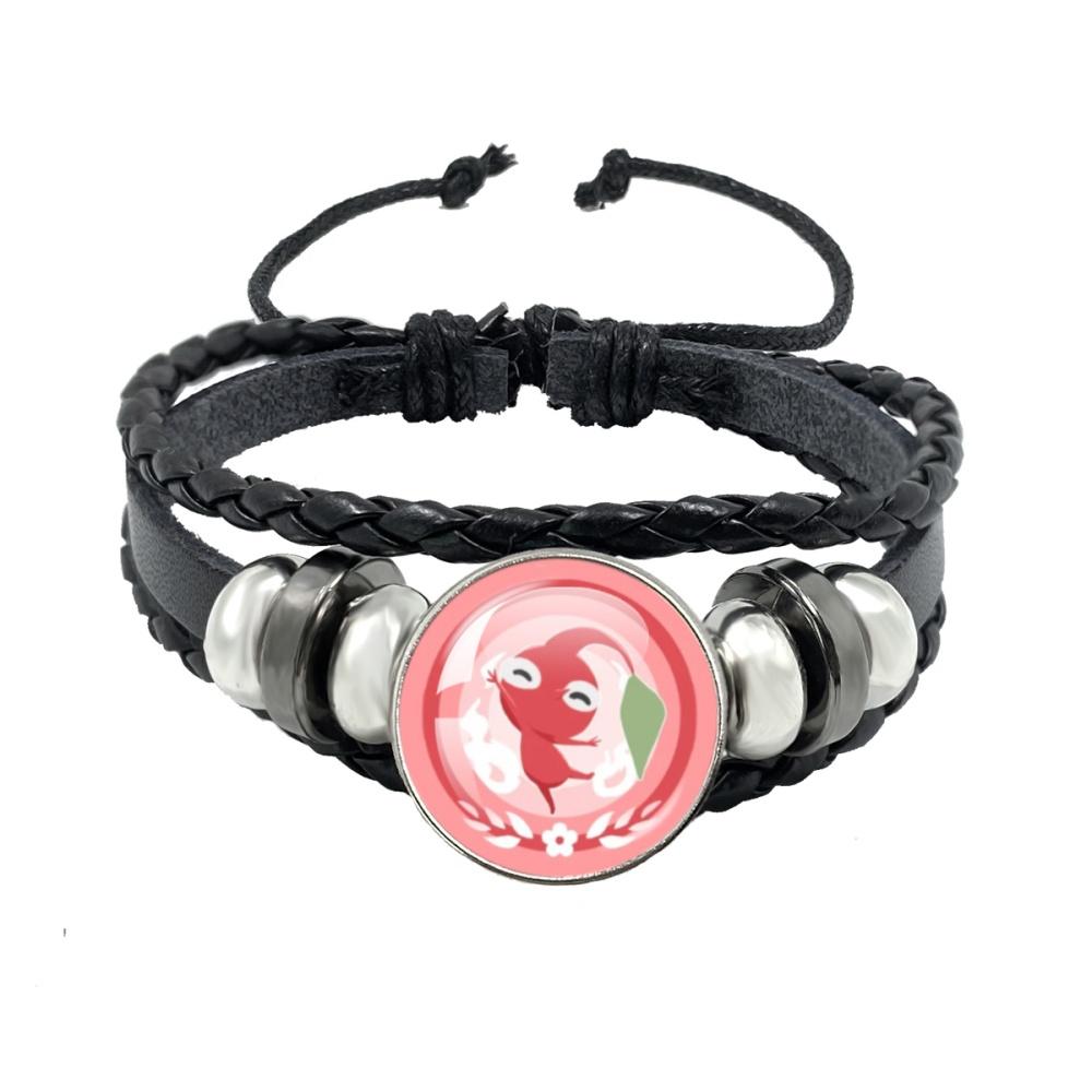 Creative Game Pikmin Cartoon Button Rope Button Glass Cabochon Handmade Black Leather Bracelet Jewelry Charm Gift
Creative Game Pikmin Cartoon Button Rope Button Glass Cabochon Handmade Black Leather Bracelet Jewelry Charm Gift