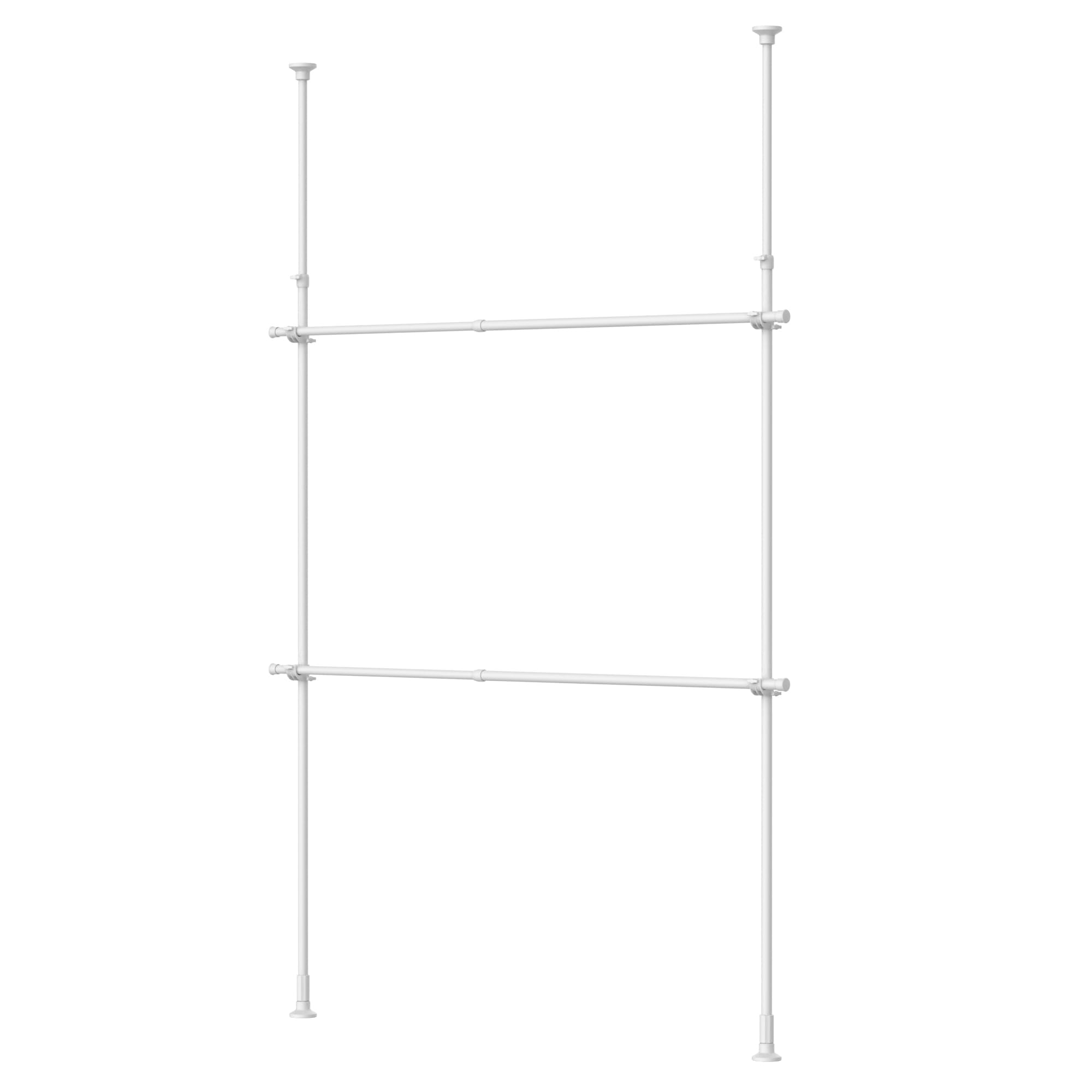 HEIAN SHINDO Натяжная вешалка Матовая Ширина Высота от Heian Shindo Kogyo Стойка, 2-ярусная Широкая, Настенное хранение, Расширяемая, Белая, 99-162см, 200-275см белый