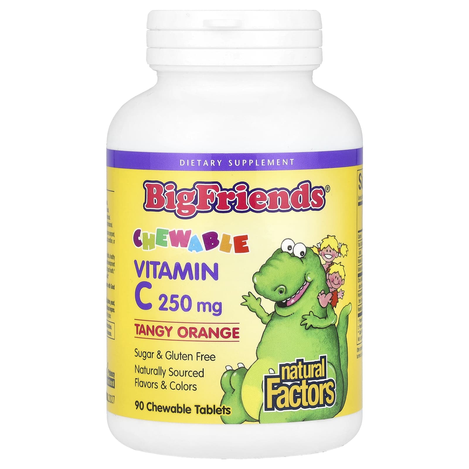 Natural Factors, Big Friends, Chewable Vitamin C, Tangy Orange, 250mg, 90 chewable tablets
Natural Factors, Big Friends, Chewable Vitamin C, Tangy Orange, 250mg, 90 chewable tablets