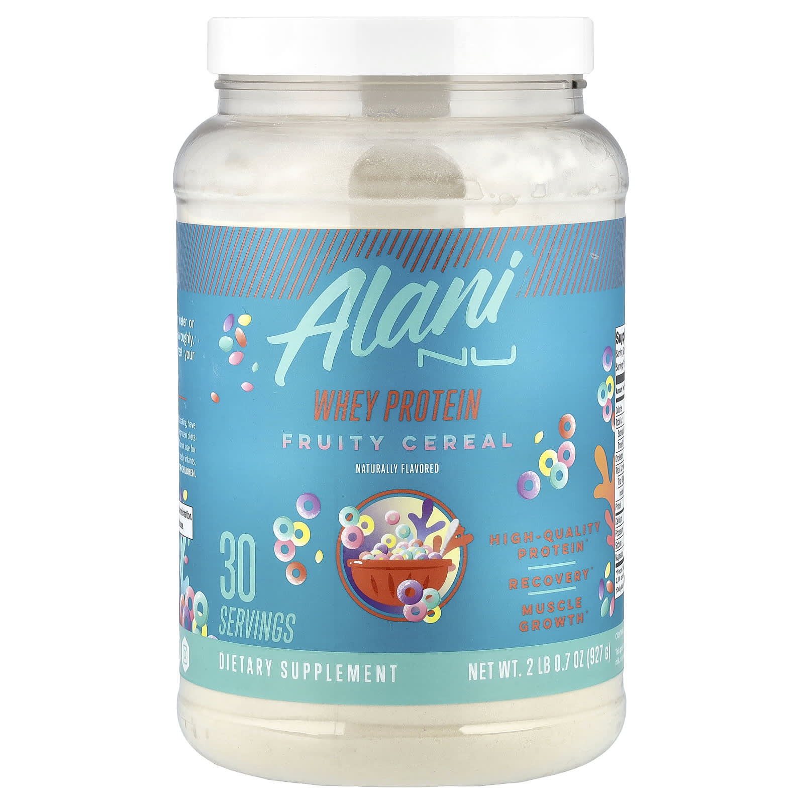 Alani Nu, Whey Protein, Fruity Cereal, 927g (2lb 0.7oz)
Alani Nu, Whey Protein, Fruity Cereal, 927g (2lb 0.7oz)