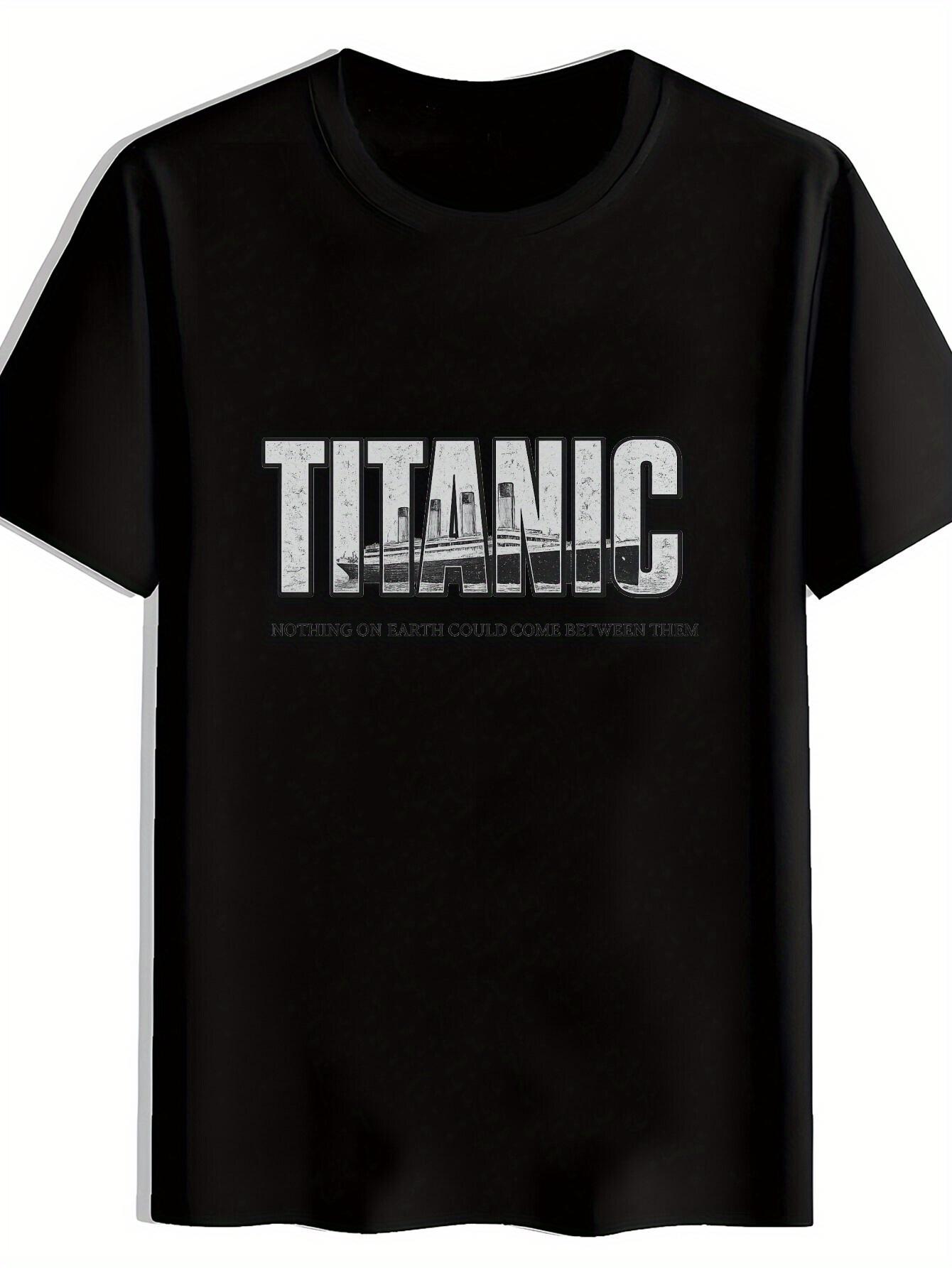 Titanic Graphic Print Short Sleeve T-shirt - Distressed White Lettering & Ship Design XXXXL
Titanic Graphic Print Short Sleeve T-shirt - Distressed White Lettering & Ship Design XXXXL