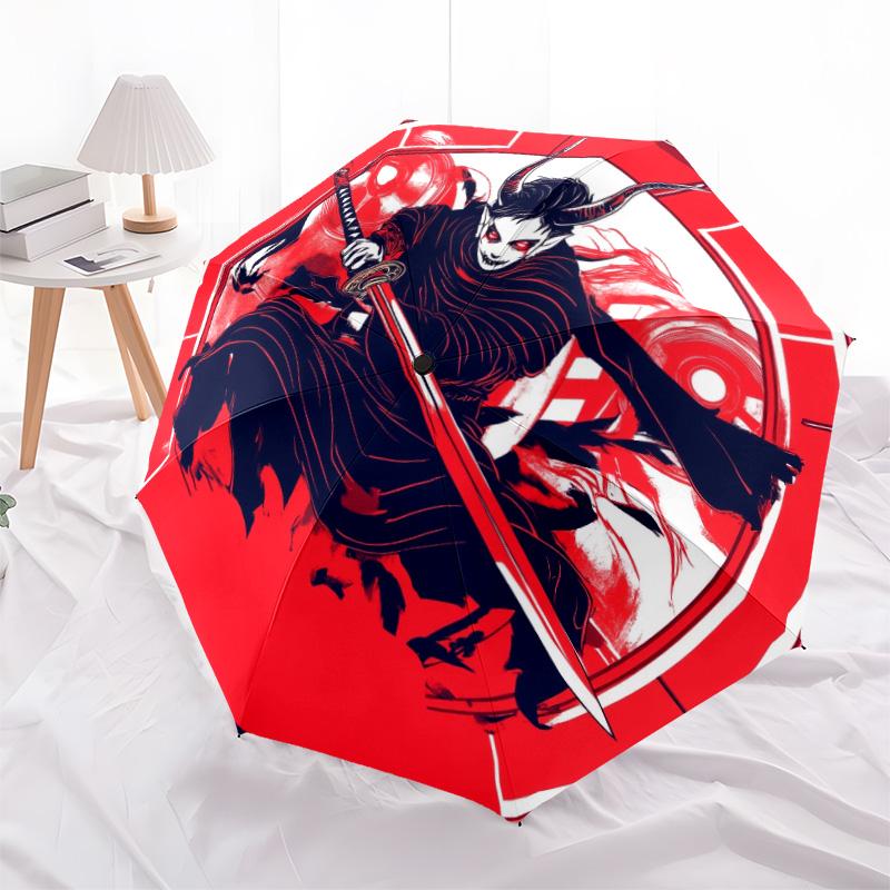 Samurai pattern, automatic folding umbrella, portable and foldable design, 8 ribs, a Christmas or birthday gift.
Samurai pattern, automatic folding umbrella, portable and foldable design, 8 ribs, a Christmas or birthday gift.