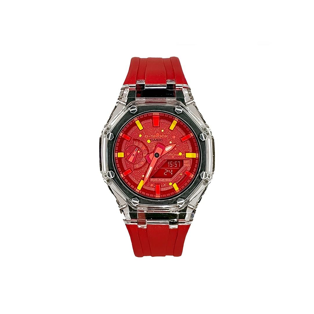 CASIO Men Liquid Crystal,Analog Dual Display Series Red Watch GA-2100-4A(Watch3-- Glacier Ink Splatter Red
CASIO Men Liquid Crystal,Analog Dual Display Series Red Watch GA-2100-4A(Watch3-- Glacier Ink Splatter Red