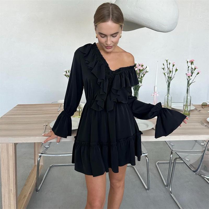 Deep V Neck Ruffle Mini White Dress Women Long Sleeve High Waist Slim A-Line Dresses Female Holiday Casual Loose Vacation Dress Woman 2026 S чёрный
Deep V Neck Ruffle Mini White Dress Women Long Sleeve High Waist Slim A-Line Dresses Female Holiday Casual Loose Vacation Dress Woman 2026 S чёрный