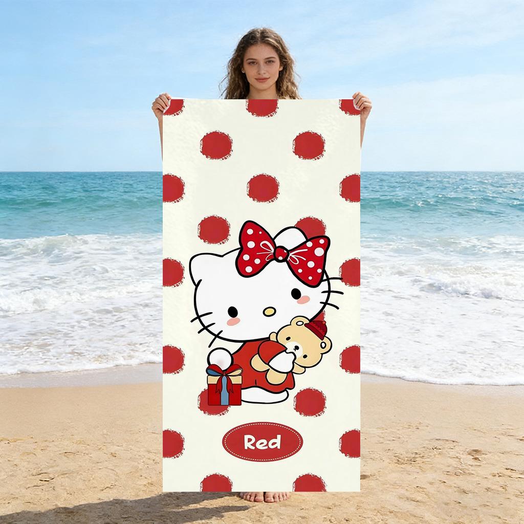 Hello Kitty Red Polka Dot Beach Towel, Cute Cartoon Print Pool Towel, Soft Absorbent Summer Swim Towel, Perfect Gift for Girls W30*H60(CM)
Hello Kitty Red Polka Dot Beach Towel, Cute Cartoon Print Pool Towel, Soft Absorbent Summer Swim Towel, Perfect Gift for Girls W30*H60(CM)
