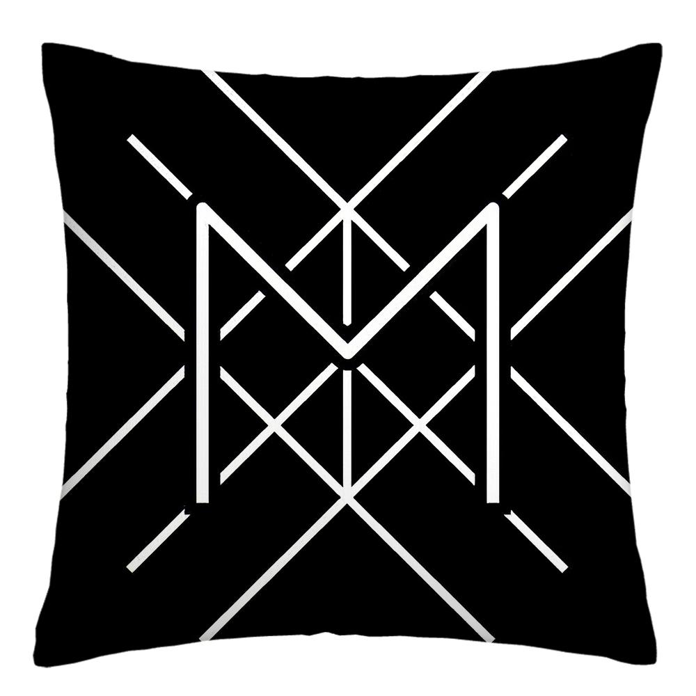 Чехол для дивана для гостиной, домашний декор, черно-белая наволочка с градиентом и геометрическим рисунком 40x40cm
