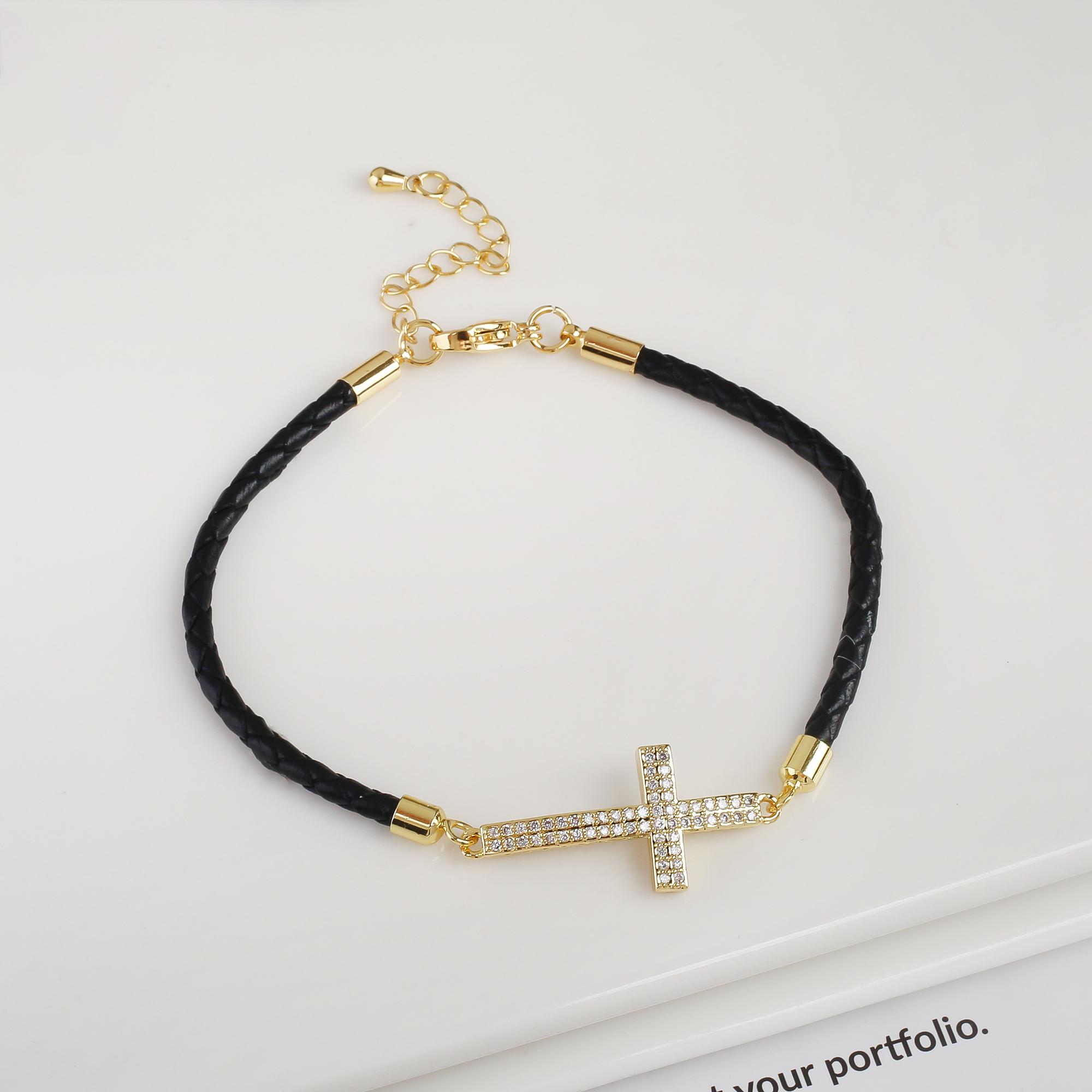 New Trendy Religious St. Jude Cross Zirconia Leather Rope Braided Adjustable Bracelet Creative for Men Women Party Zircon
New Trendy Religious St. Jude Cross Zirconia Leather Rope Braided Adjustable Bracelet Creative for Men Women Party Zircon