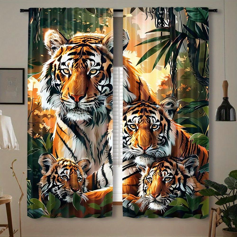 Set Of 2 Tiger Print Curtains Window Treatment Bedroom Living Room Home Decoration Curtain With Rod Pocket Polyester Ideal For Sitting W100*H70(CM)-Grommet top&2PCS
Set Of 2 Tiger Print Curtains Window Treatment Bedroom Living Room Home Decoration Curtain With Rod Pocket Polyester Ideal For Sitting W100*H70(CM)-Grommet top&2PCS