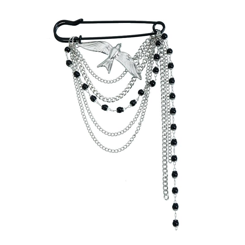 Fashion Swallow Black Beaded Tassel Multi-Layer Chain Brooch For Women Clothes Jewelry Accessries Gifts 1pc
Fashion Swallow Black Beaded Tassel Multi-Layer Chain Brooch For Women Clothes Jewelry Accessries Gifts 1pc
