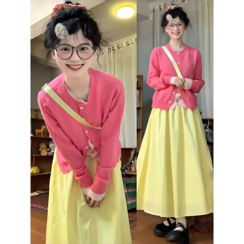 Yellow Skirt for Women s Summer New Mid-length Small Pleated Skirt High Waist Slim A-line Skirt S 
Yellow Skirt for Women s Summer New Mid-length Small Pleated Skirt High Waist Slim A-line Skirt S