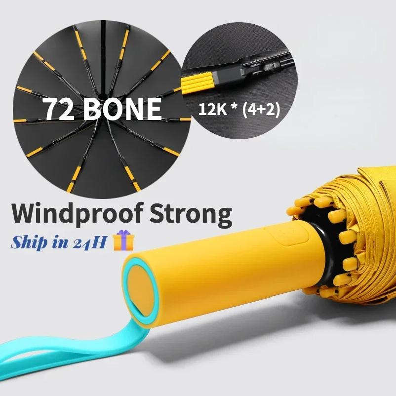 Super Strong Windproof Automatic Umbrella for Men and Women, 72 Bone, Large Rainproof, Sun UV Protection, Folding Rain Umbrellas metal-fiber composite&16K
Super Strong Windproof Automatic Umbrella for Men and Women, 72 Bone, Large Rainproof, Sun UV Protection, Folding Rain Umbrellas metal-fiber composite&16K