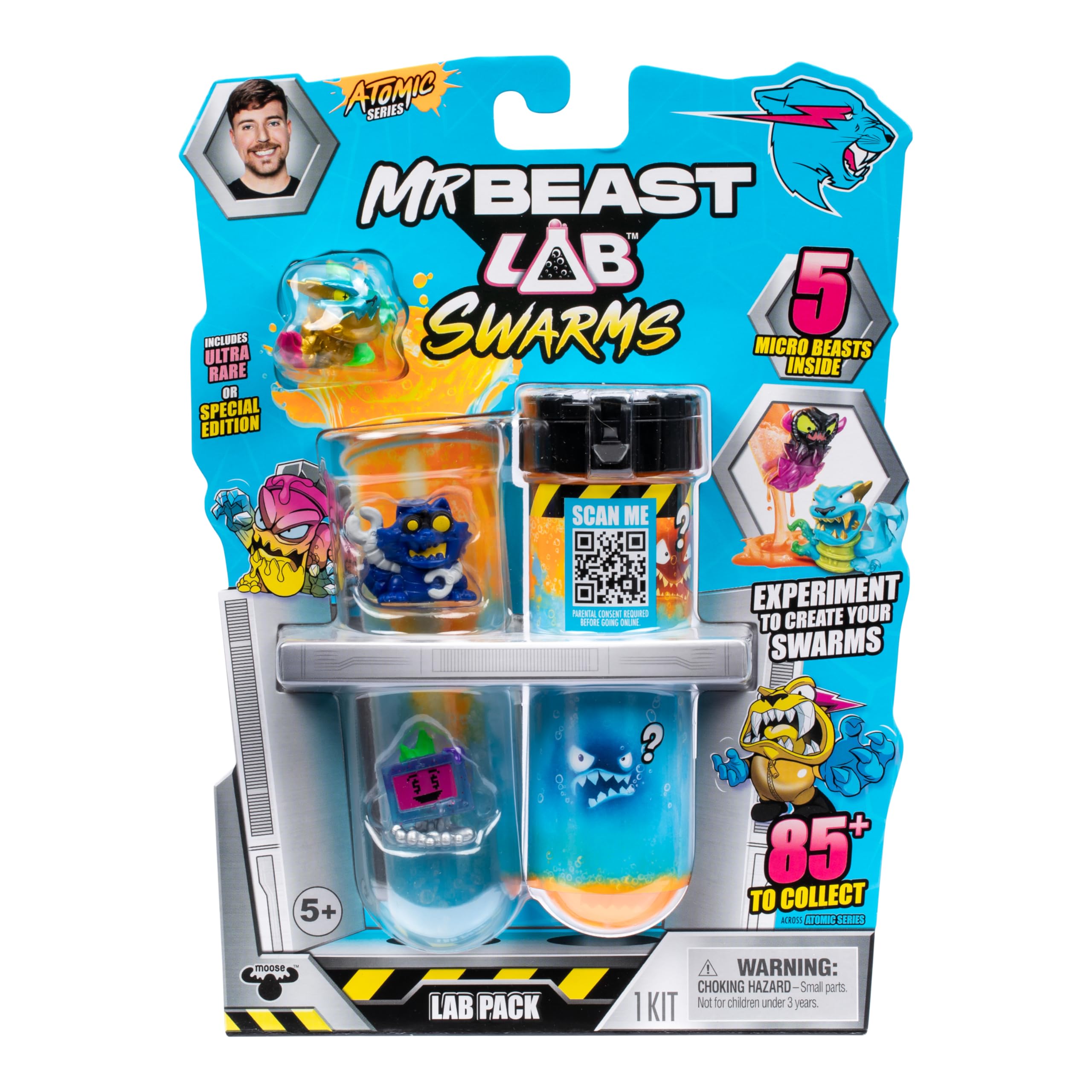 MrBeast Lab Swarms Series 2 Atomic Lab 5 Pack Collectible Add Water and Shake Test Tube to Reveal 2 of 5 Surprise 85 Mystery Fun Opening Ages -
MrBeast Lab Swarms Series 2 Atomic Lab 5 Pack Collectible Add Water and Shake Test Tube to Reveal 2 of 5 Surprise 85 Mystery Fun Opening Ages -