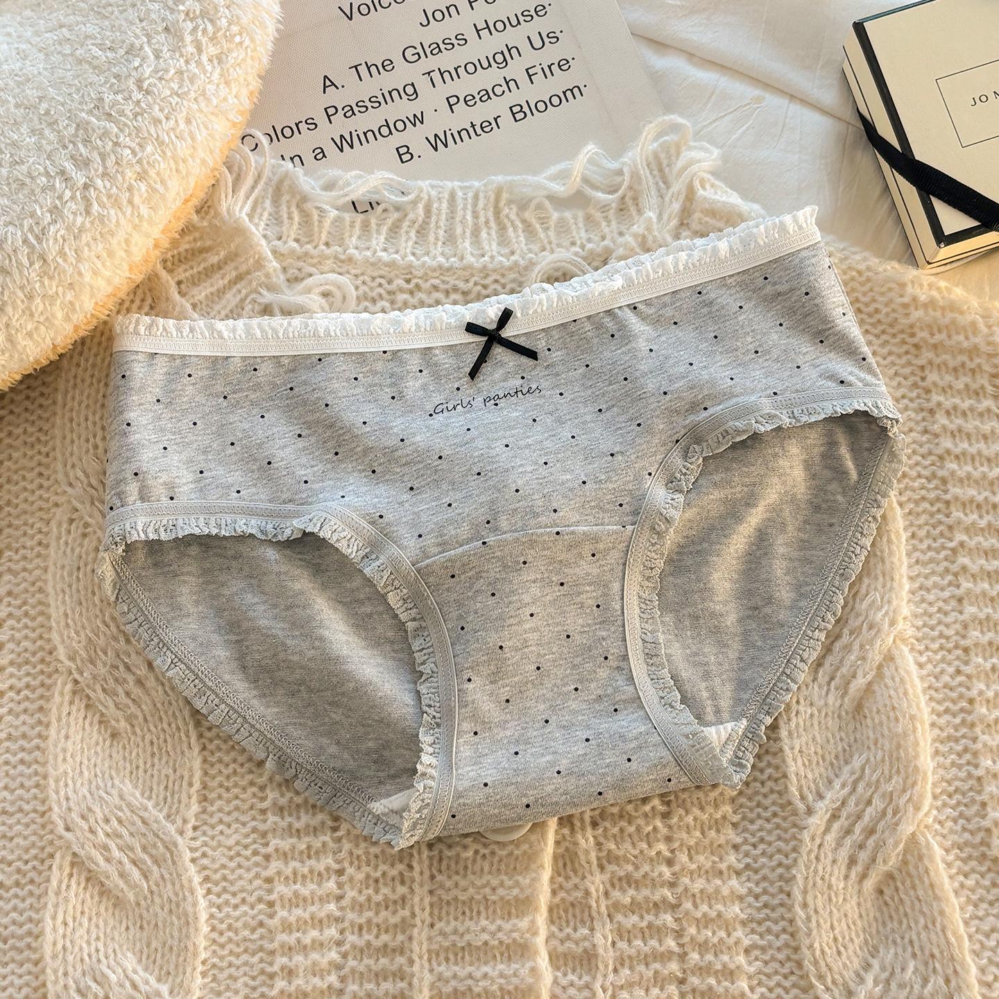 Ladies Summer Simple Polka Dot Lace Edge Cotton Antibacterial Crotch Comfortable Breathable Briefs M светло-серый
Ladies Summer Simple Polka Dot Lace Edge Cotton Antibacterial Crotch Comfortable Breathable Briefs M светло-серый
