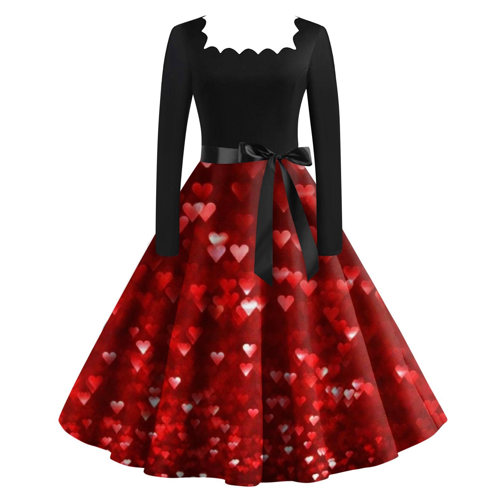 Женское винтажное классическое платье с длинным рукавом и принтом на День святого Валентина с квадратным вырезом и распашным платьем XL винный
Женское винтажное классическое платье с длинным рукавом и принтом на День святого Валентина с квадратным вырезом и распашным платьем XL винный