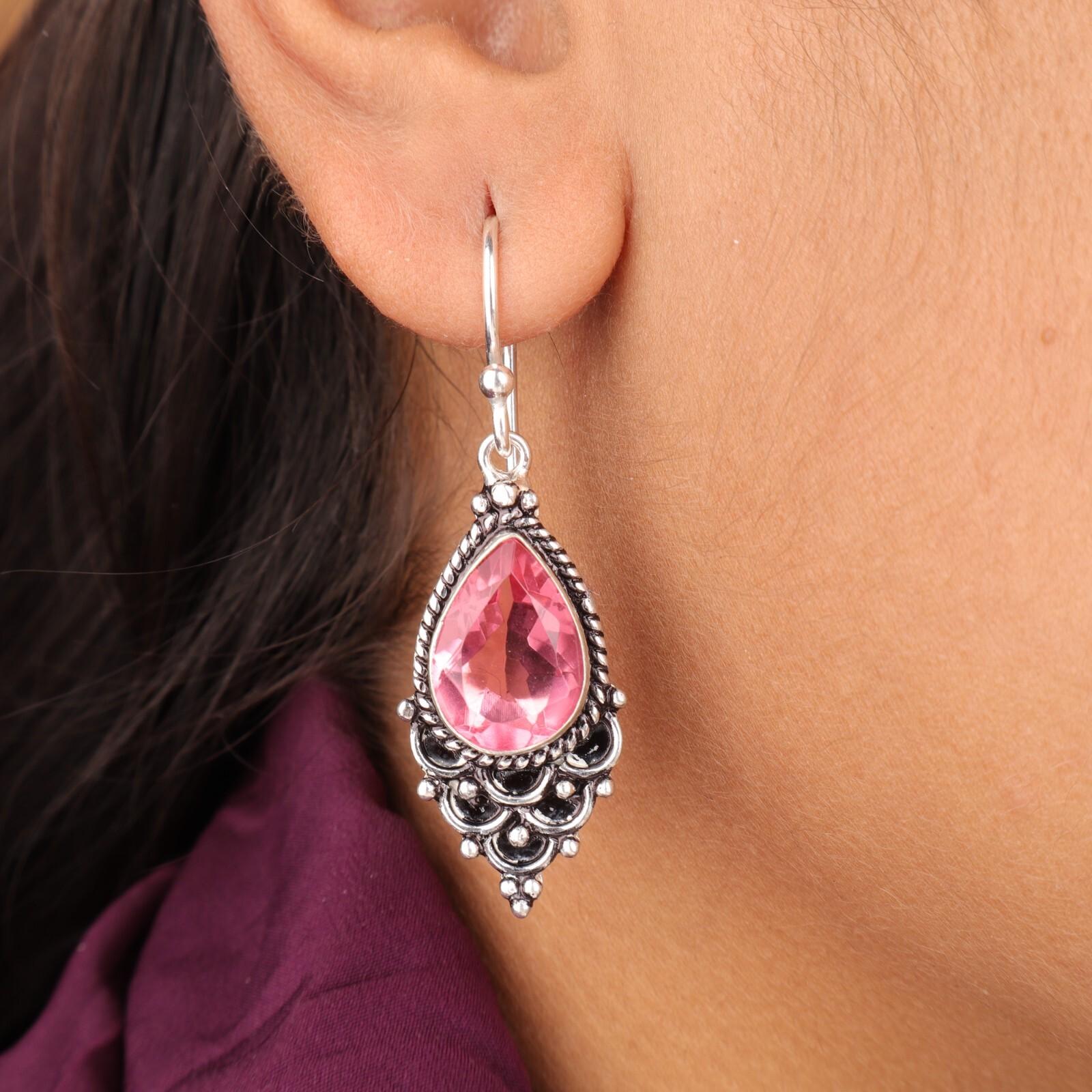 Pink Tourmaline Gemstone 925 Sterling Silver Jewelry Earrings 1.9 Gift For Mom EE-85-18
Pink Tourmaline Gemstone 925 Sterling Silver Jewelry Earrings 1.9 Gift For Mom EE-85-18